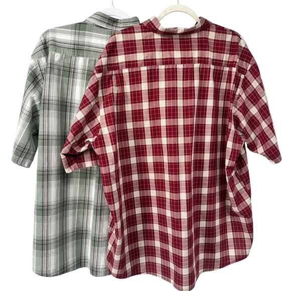 Lot of 2 Wrangler Authentics Plaid Short Sleeve Button Down Shirt XXL - Picture 3 of 6
